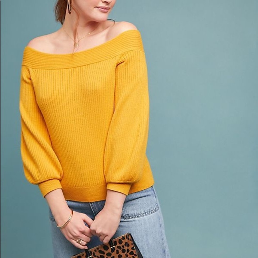 NWT Anthropologie Dancer Off-Shoulder Sweater